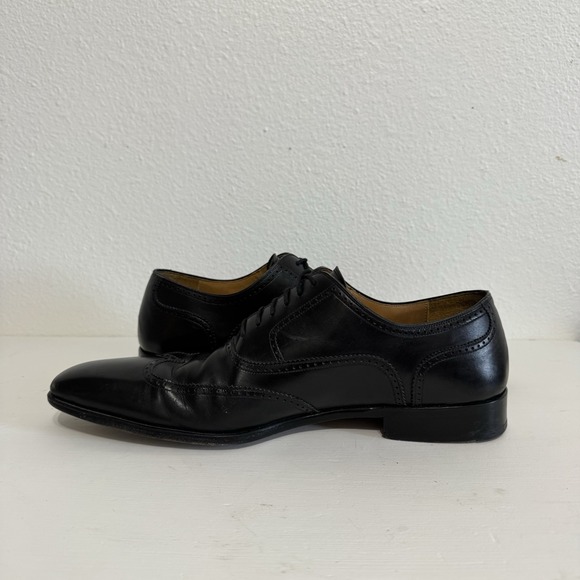 Magnanni Black Leather Wingtip Oxford Dress Shoe Pointed Square Toe Mens Size 10 Magnanni Black Leather Wingtip Oxford Dress Shoe Pointed Square Toe Mens Size 10